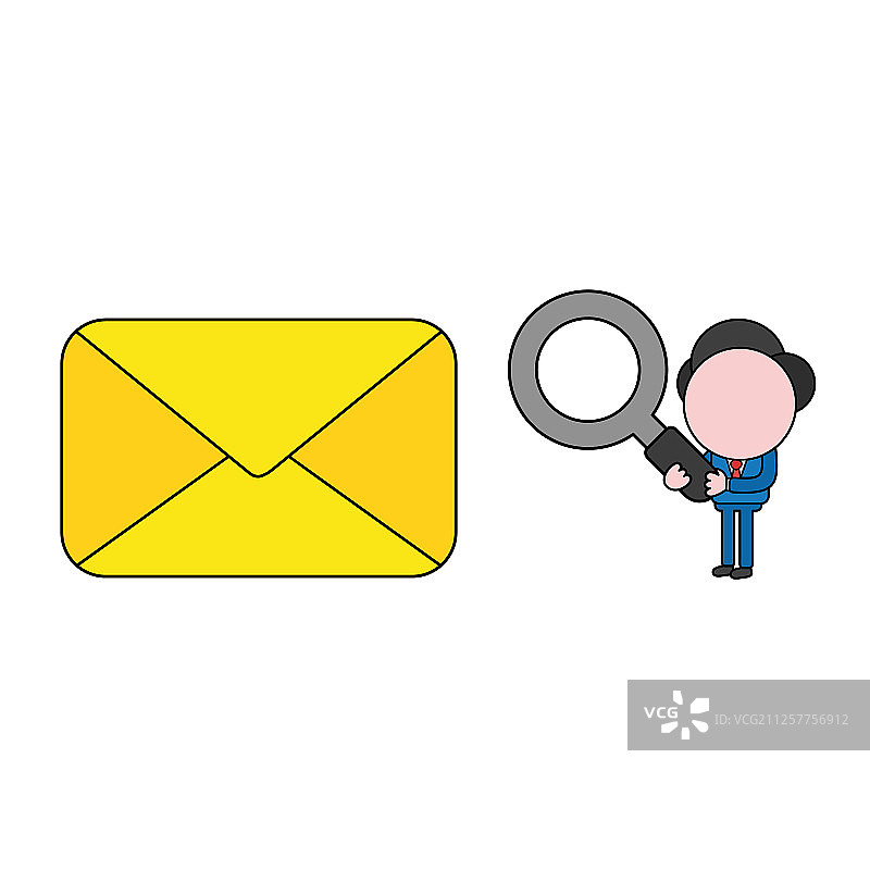 拿着放大镜的商人图片素材