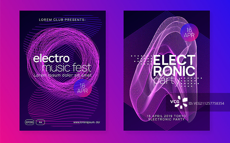 霓虹俱乐部传单电子舞曲音乐迷幻派对图片素材