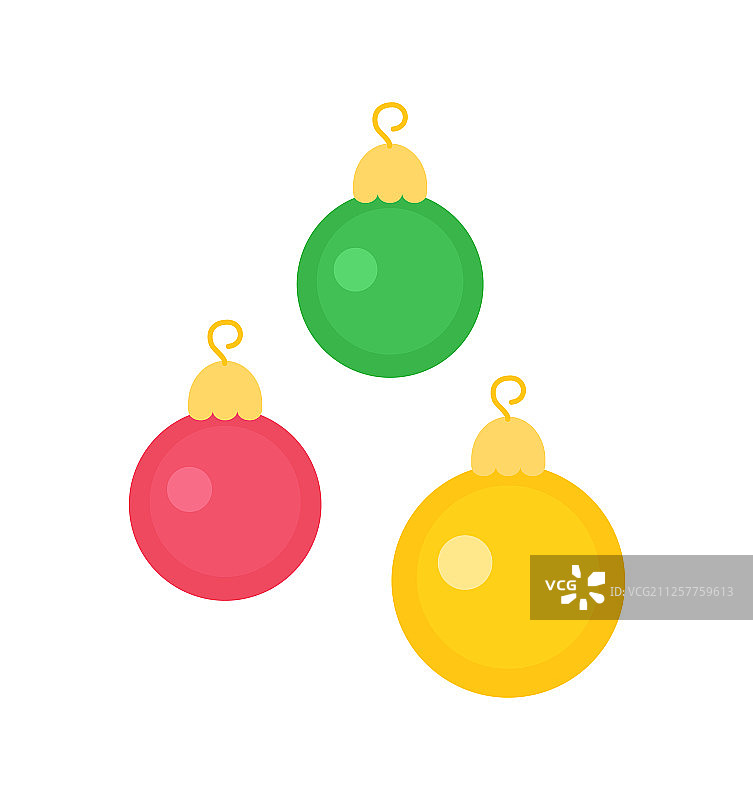 圣诞圆球上的新年装饰玩具图片素材