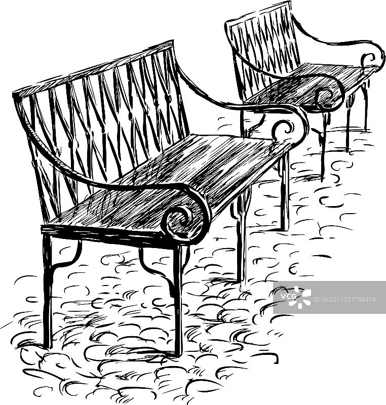 两张长椅图片素材