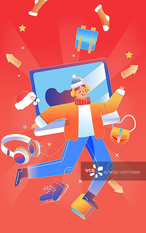 双十二购物节电商促销活动天猫淘宝优惠卡通渐变矢量背景插画图片素材