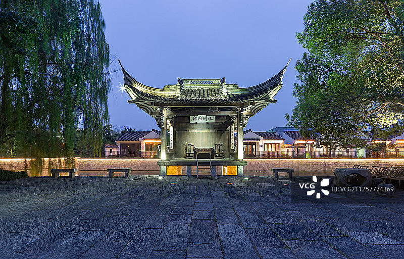 绍兴水乡古戏台图片素材