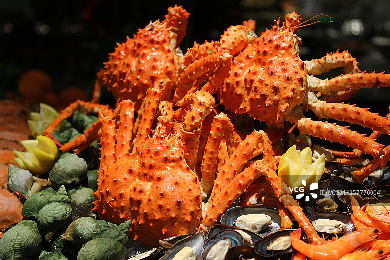 酒店自助餐大螃蟹图片素材