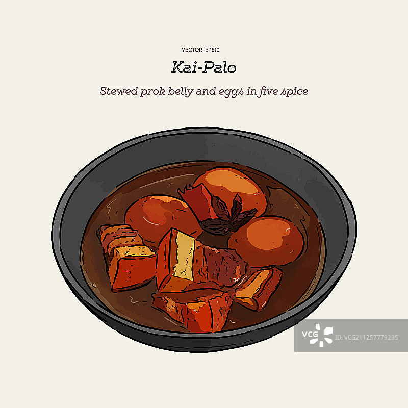 泰国菜：五香卤肉图片素材