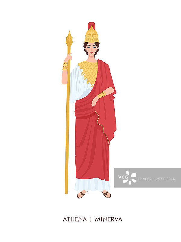 雅典娜或密涅瓦 - 古希腊或罗马女神图片素材