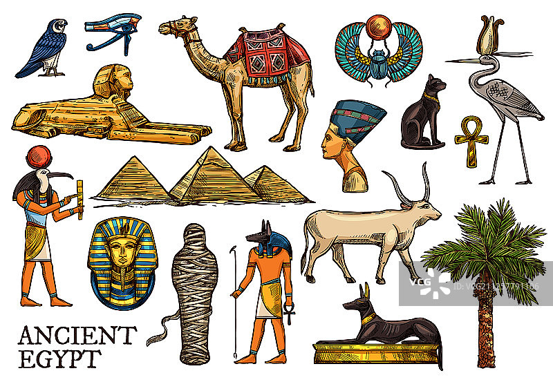 古埃及宗教法老金字塔木乃伊图片素材