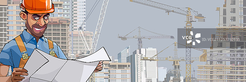 卡通男建筑工程师外观图片素材