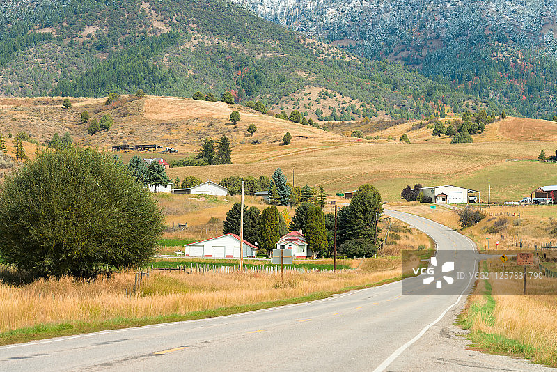 美国爱达荷州公路沿途风光图片素材