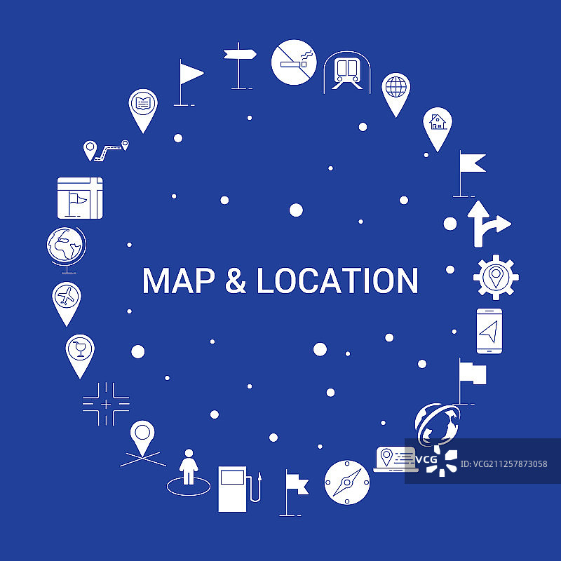 地图和位置图标集信息图模板图片素材