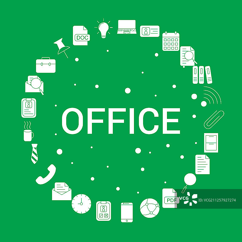 办公室图标集信息图表模板图片素材