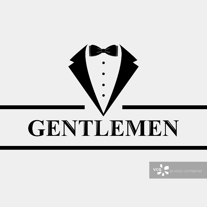 白色背景上的绅士西装图标图片素材