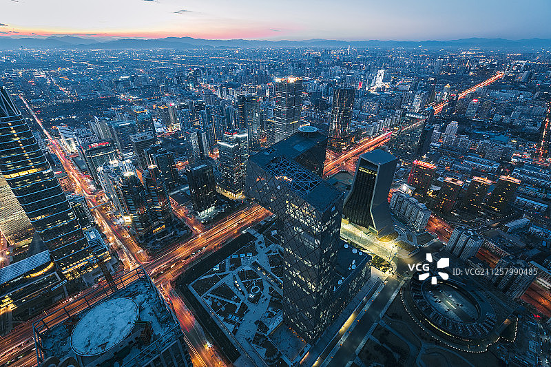 中国北京国贸中央电视台夜景图片素材