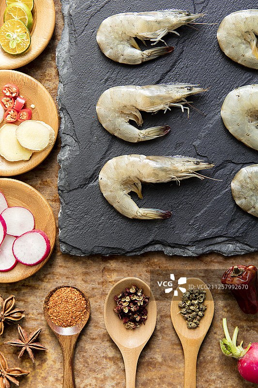 新鲜海产与配料图片素材