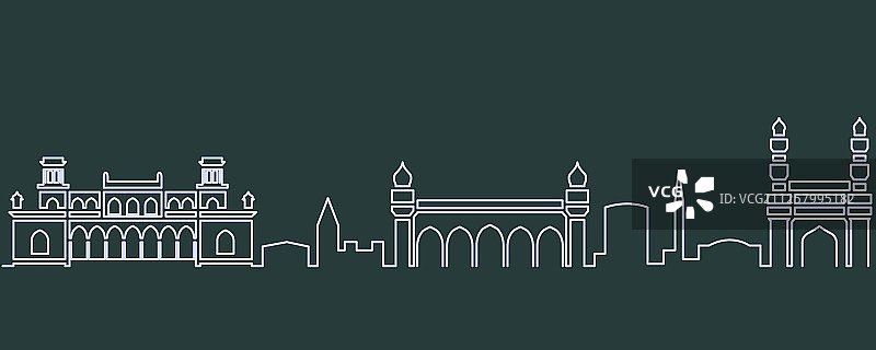 海得拉巴单线天际线图片素材