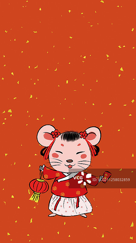 中国风鼠年国潮红包壁纸系列-鼠年大吉图片素材