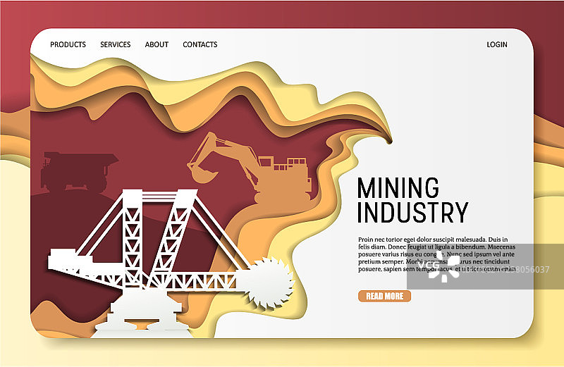 剪纸风采矿业着陆页图片素材