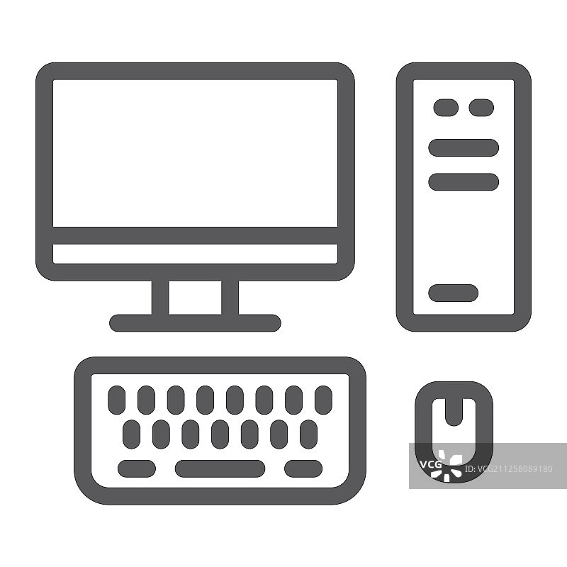电脑线性图标科技电脑桌面图片素材