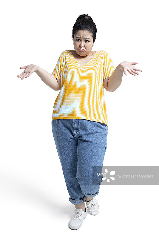 年轻女士耸肩图片素材