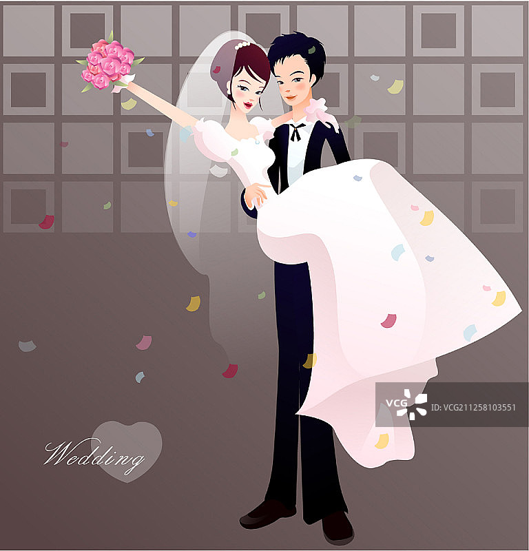 婚礼概念矢量插画图片素材