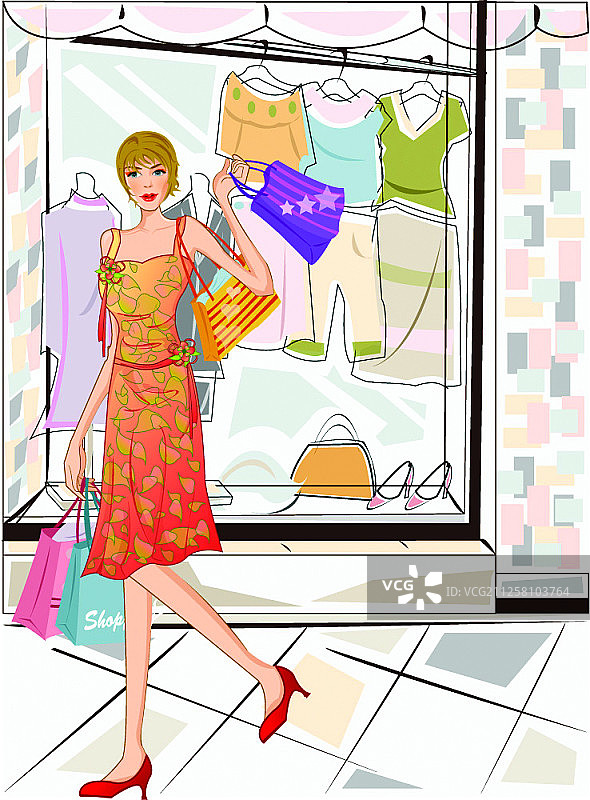 购物概念矢量图图片素材