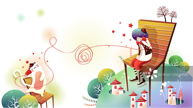 梦幻的插图图片素材