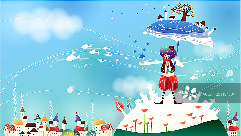 梦幻的插图图片素材