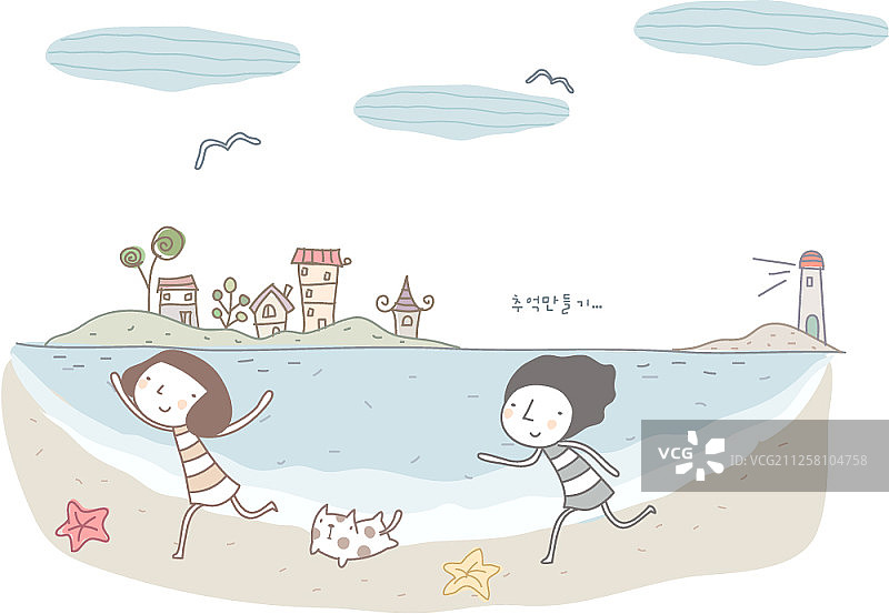 女孩插图图片素材