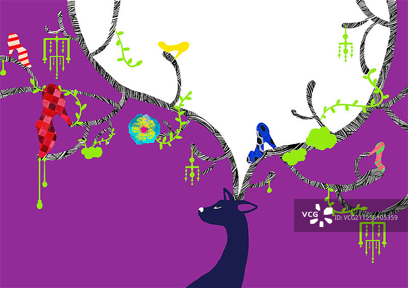 动植物鲜艳色彩概念插画图片素材