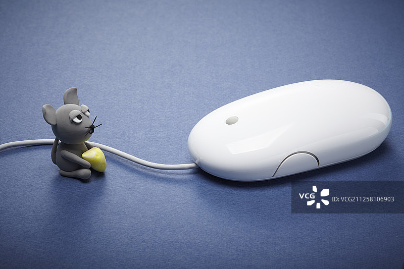 动物老鼠与电脑鼠标黏土工艺品图片素材