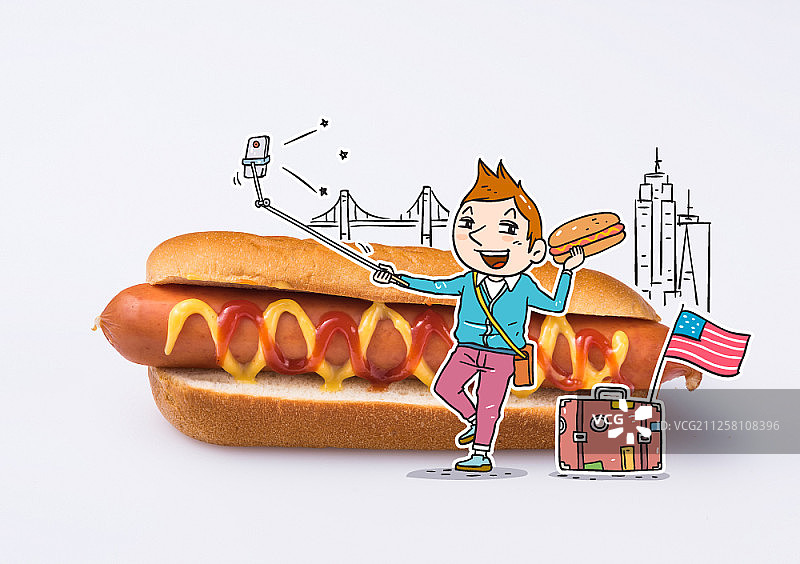 摄影与插画结合图片素材