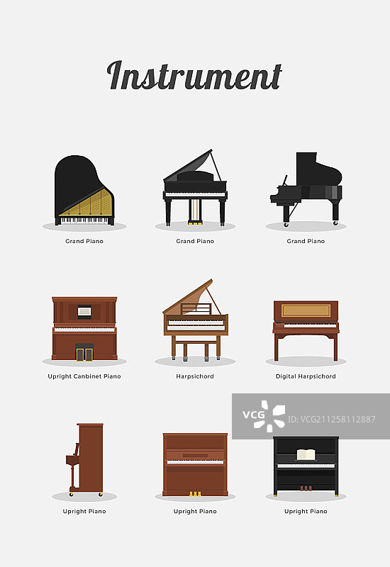 乐器概念图标集图片素材