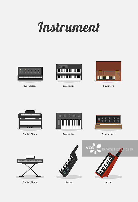 乐器概念图标集图片素材