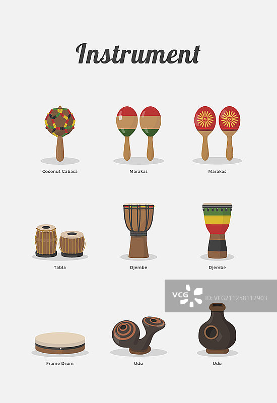 乐器概念图标集图片素材
