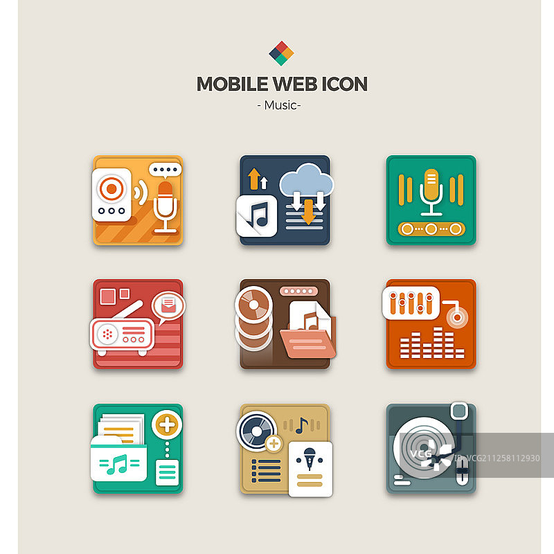 移动网络图标集图片素材