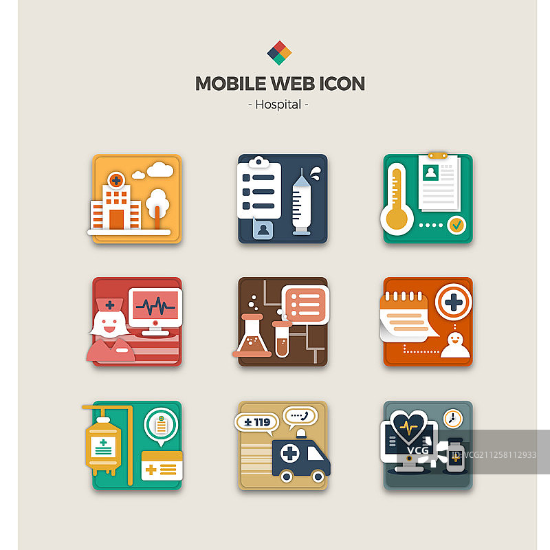 移动网络图标集图片素材