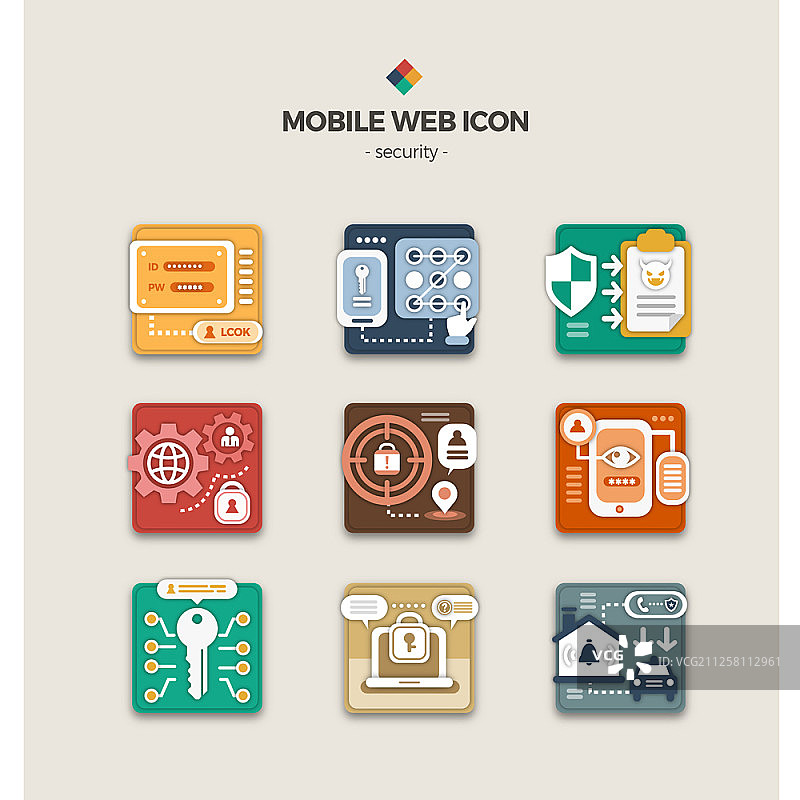 移动网络图标集图片素材