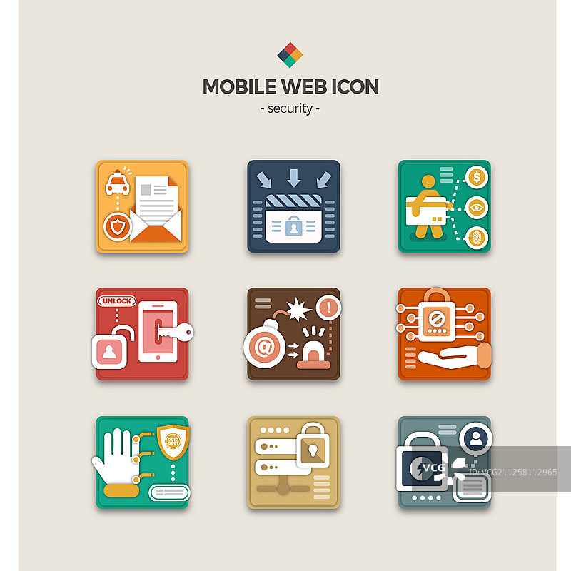 移动网络图标集图片素材