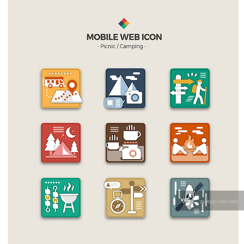 移动网络图标集图片素材