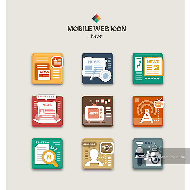 移动网络图标集图片素材