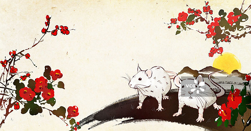鼠年插画图片素材