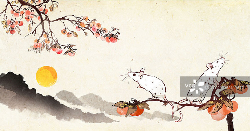 鼠年插画图片素材