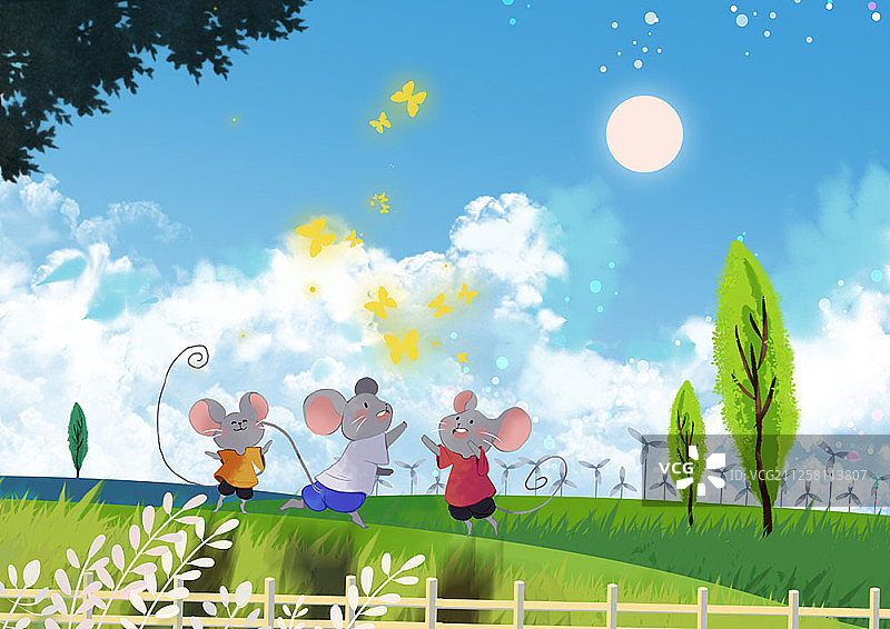 老鼠角色插画图片素材