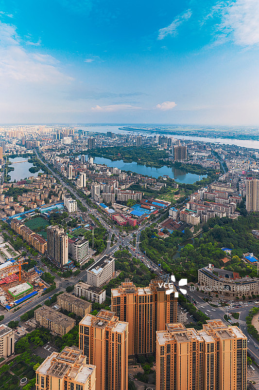 荆州沙市全景图片素材