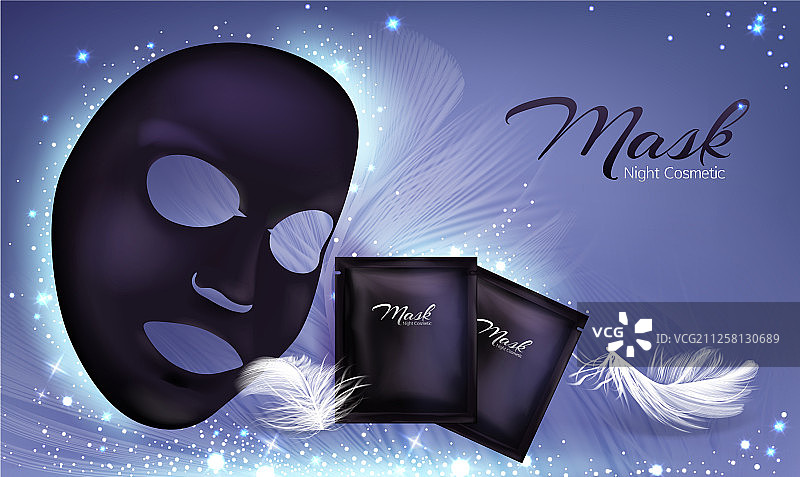黑色面部化妆面膜海报图片素材
