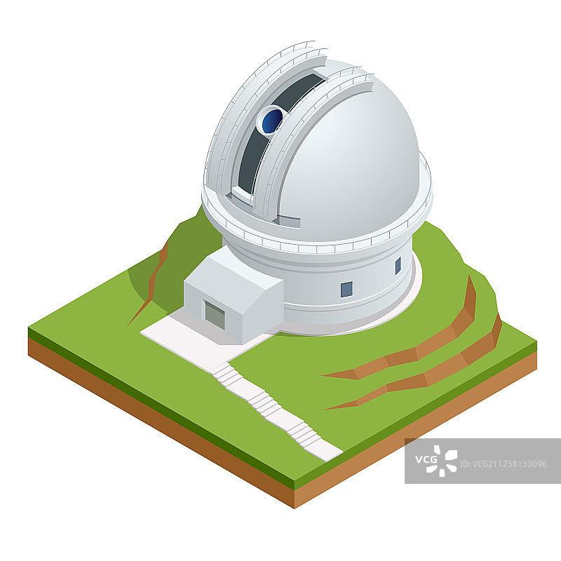2.5D天文观测台圆顶图片素材