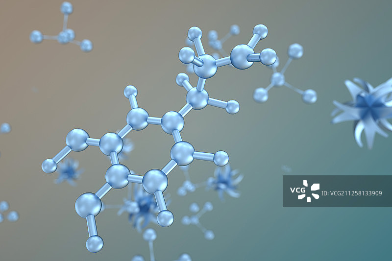 3D抽象分子DNA图片素材
