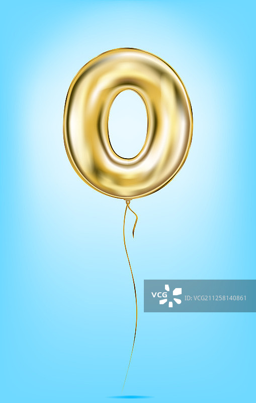 金色气球数字0零的高质量图像图片素材