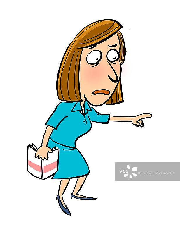 拿着书指责的女人图片素材