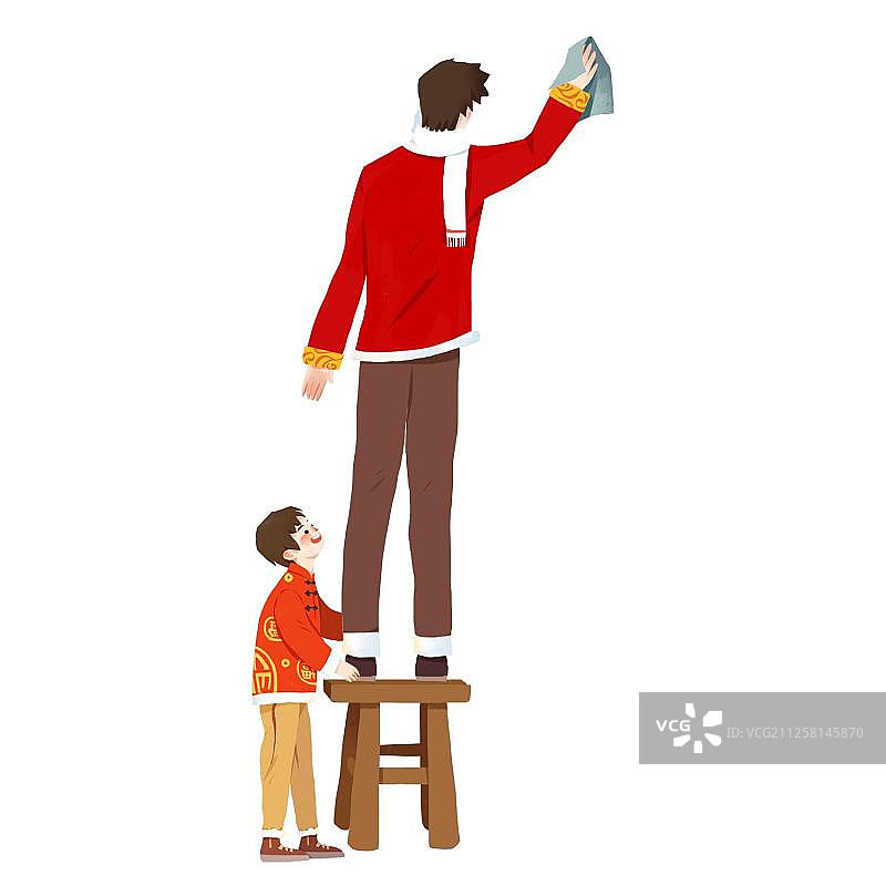 春节人物打扫图片素材