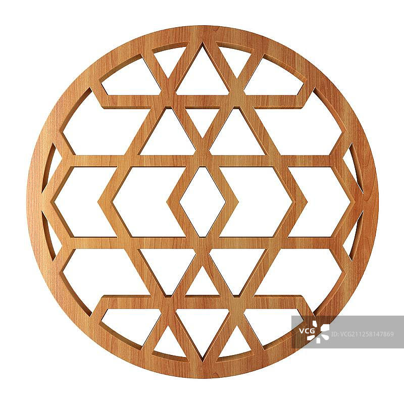 复古木纹窗花图片素材